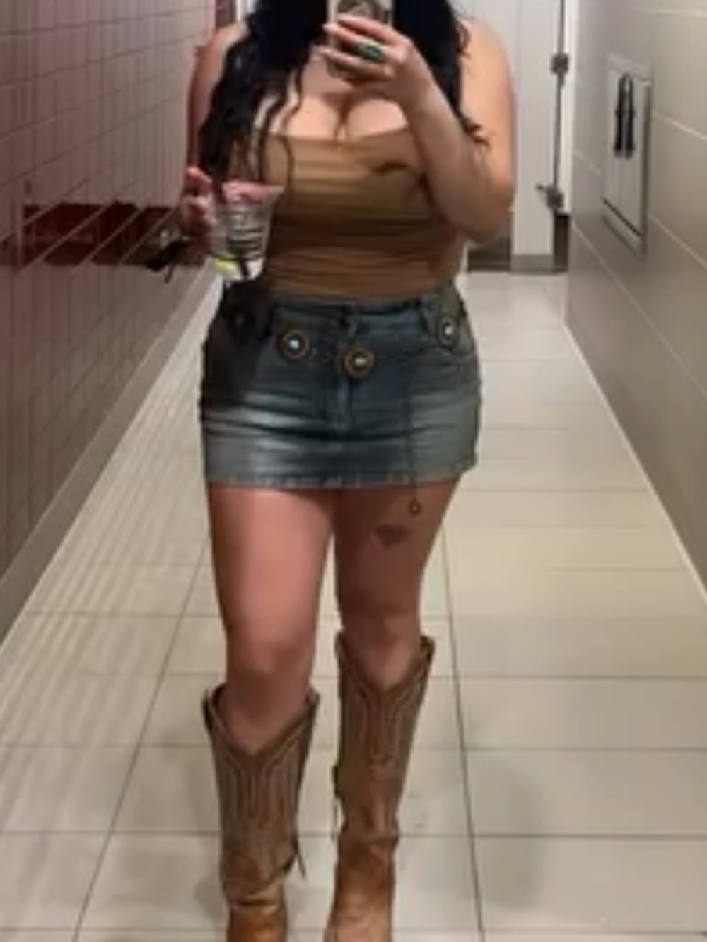Skort Denim Mini